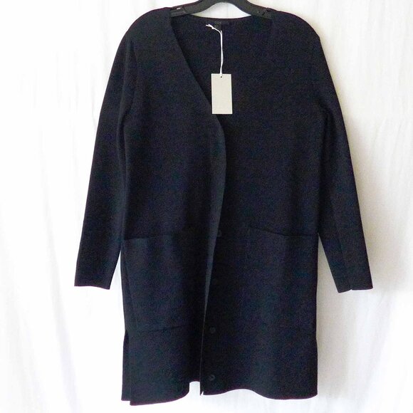 NWT COS Women XS (fits like S-M) Scuba Knit Longline Cardigan - Picture 1 of 12